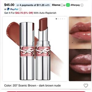 NIB Yves Saint Laurent YSL Loveshine Lip Oil Stick - 207 Scenic Brown